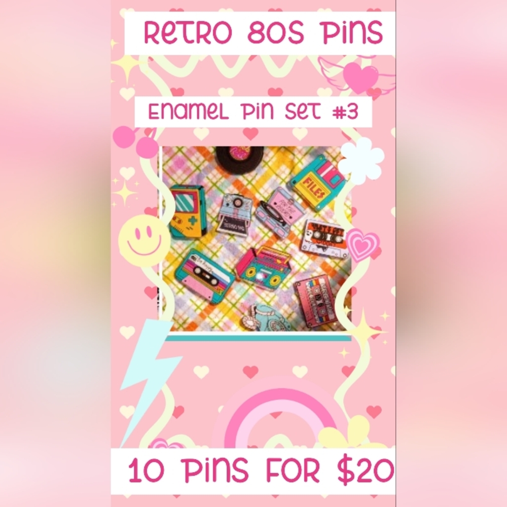Retro Electronics Enamel Pin Set
